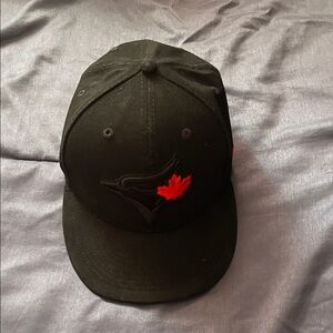 Blue Jays  Black Cap with Red Logo